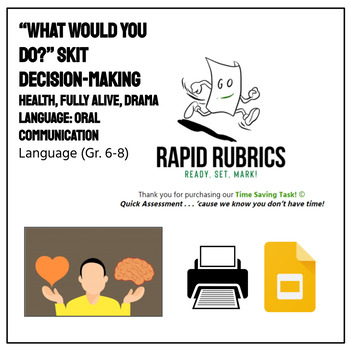 Preview of What Would You Do? Skits - Drama -Time Saving Task - Ontario - Rapid Rubrics