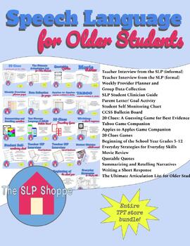 Preview of Older Grades Speech and Language Bundle! What you need for Grades 5-12