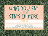 What You Say In Here Poster, Confidentiality Counselor Sign