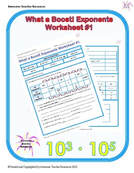 Preview of What a Boost! Exponents Worksheet #1