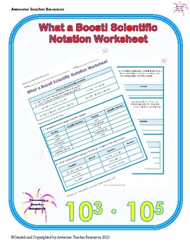 Preview of What a Boost! Scientific Notation Worksheet