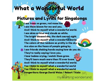 Preview of What a Wonderful World Printable Pictures and Story Book