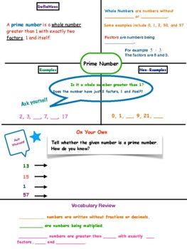 Preview of What are Prime Numbers? Student Guided Notes and Answer Key