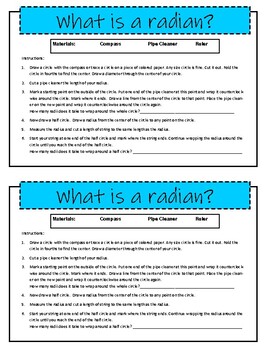 Preview of What are radians discovery activity