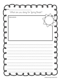 What are you doing for Spring Break? {FREEBIE WRITING PROMPT}