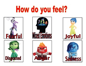 Preview of Feelings chart/poster. Inside Out