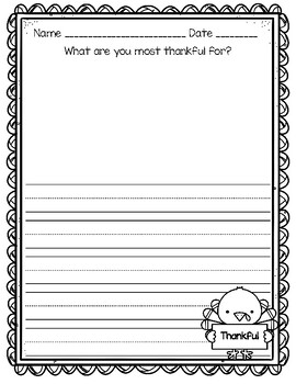 What are you most thankful for? Writing Template | TPT