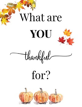 Preview of What are you thankful for? Poster