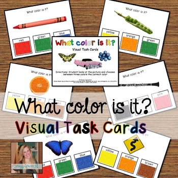 Preview of What color is it? Visual Task Cards (Autism and Special Education)