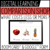 What costs less or more? 3 items - Digital Distance Learning