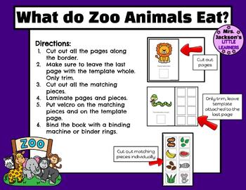 What do Zoo Animals Eat Adapted Book by Mrs Jackson's Little Learners