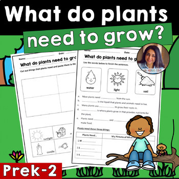 Preview of What do plants need to grow? {PREK-2}  {Worksheet}  - Ms Marwa Tarek