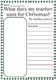 What does my teacher want for Christmas? Writing Prompt