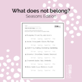 What does not belong? Seasons Edition