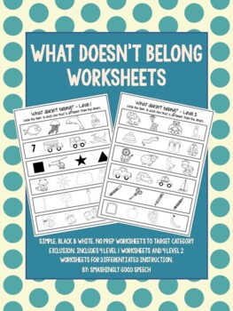 Preview of What doesn't belong? Category Exclusion Worksheets