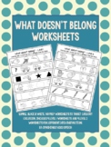 What doesn't belong? Category Exclusion Worksheets