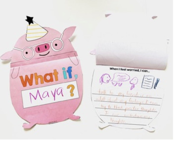 Preview of What if, Pig? Craft, When I Feel Worried.. SEL Activity - Coping with Anxiety