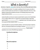 What is Anxiety? Worksheet (NAMI Resource)