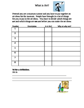 Preview of What is Art? -Worksheet