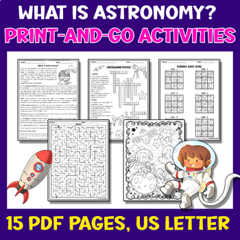 Preview of What is Astronomy Sub Plans or Independent Work for Middle School Science 6th