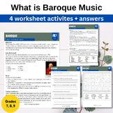 What is Baroque Music worksheets (4 activities + answers)