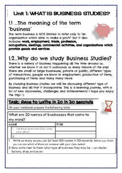 Preview of What is Business Studies? Part of Pack(Bundle)