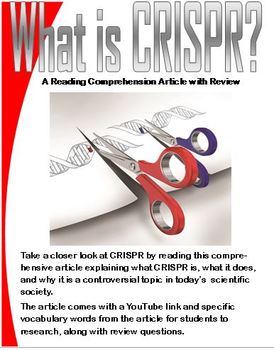 Preview of What is CRISPR?  A Reading Comprehension Worksheet