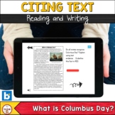 What is Columbus Day? | Citing Evidence Reading and Writin