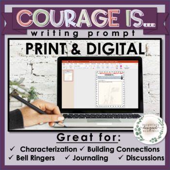 Preview of What is Courage? Writing Worksheet {Print & Digital}