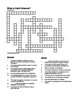 What is Earth Science Crossword by PublicUniverse TPT