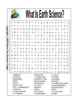 What is Earth Science? Word Search (30 words) | TPT