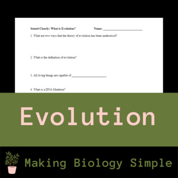 Preview of What is Evolution? (video guide for Clearly Stated Video)