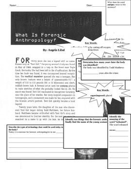 Preview of What is Forensic Anthropology? Non-Fiction Article