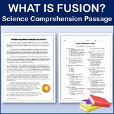 What is Fusion? - Science Comprehension Passage & Activity