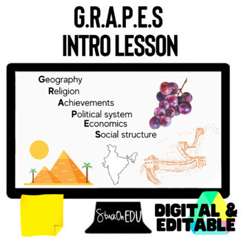 Preview of What is GRAPES Introduction Lesson History Social Studies Digital Resource