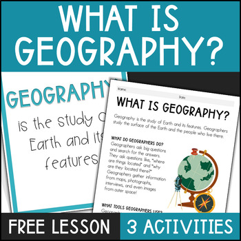 Preview of What is Geography Activities and Article - Elementary Geography Unit Lesson