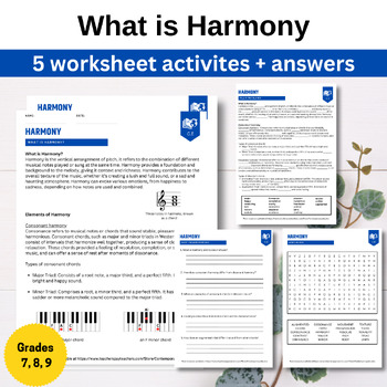 Preview of What is Harmony - Elements of Music (Grades 7, 8 ,9)