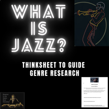Preview of What is Jazz? | Music History Worksheet for Guided Genre Research