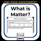 What is Matter? Formative Assessment Worksheet  - NGSS 5-PS1-1