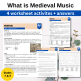 What is Medieval Music worksheets (4 activities + answers)