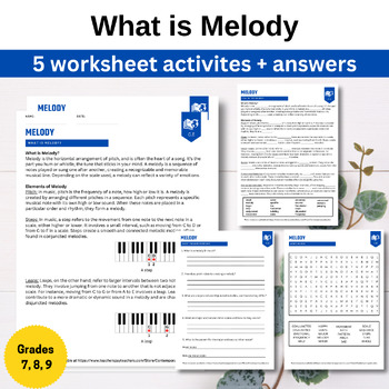 Preview of What is Melody - Elements of Music (Grades 7, 8 ,9)