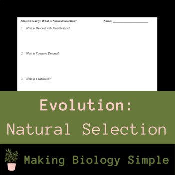 Preview of What is Natural Selection? (video guide for Clearly Stated Video)