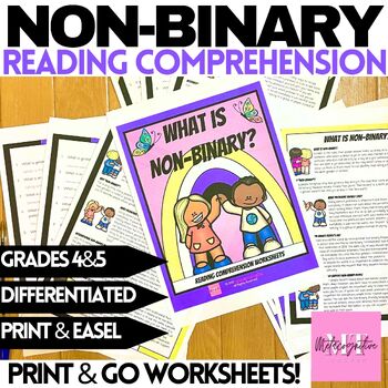 Preview of What is Non-Binary Pride Month Reading Comprehension Worksheets