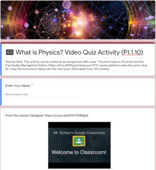 Preview of What is Physics? LinkLesson® - Online Blended Distance Remote Learning