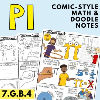 Preview of What is Pi? Comic-Style Math Reading and Worksheet Pi Day Activity