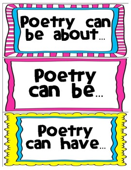 What is Poetry? Anchor Chart Labels by Klooster's Kinders | TPT