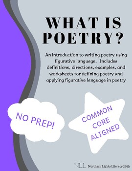 Preview of What is Poetry? Poetry & Figurative Language Worksheets - No Prep