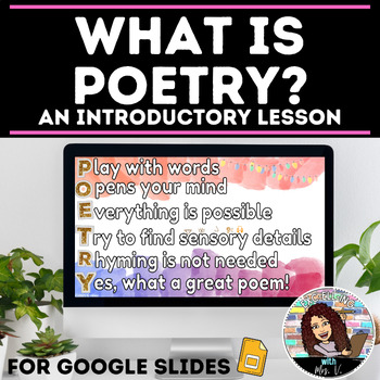 Preview of What is Poetry? Introduction Lesson for Google Slides