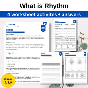 Preview of What is Rhythm - Elements of Music (Grades 7, 8 ,9)