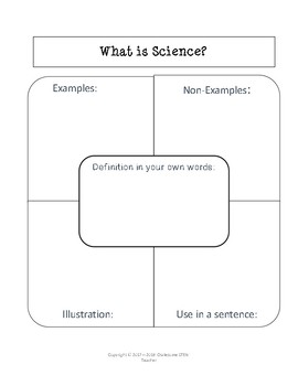 What is Science? Brainstorming and Vocabulary Worksheet | TpT